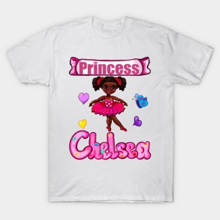 Princess Name Chelsea Personalized girls African American Ballerina Ballet T-Shirt